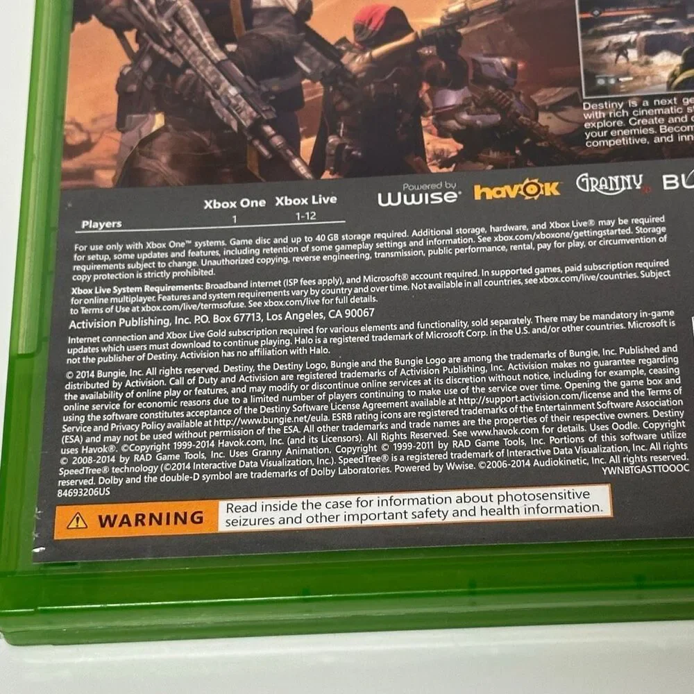 Xbox One Destiny Game from Activision Microsoft